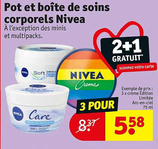 pot et boîte de soins corporels nivea