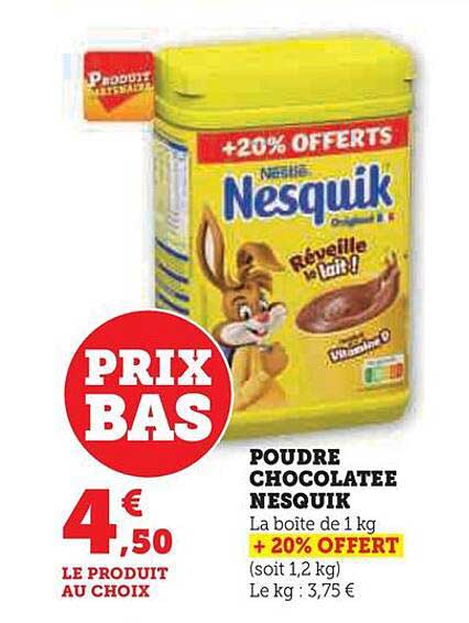 poudre chocolatée nesquik
