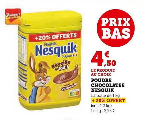 poudre chocolatée nesquik