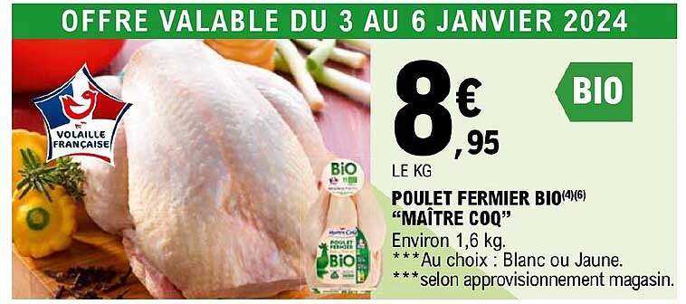 poulet fermier bio "maître coq"