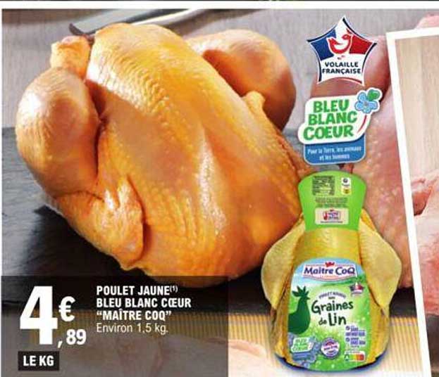 poulet jaune bleu blanc cœur "maître coq"