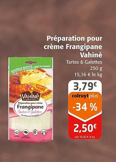 préparation pour crème frangipane vahiné