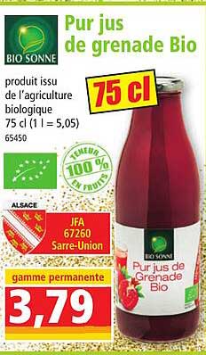 pur jus de grenade bio bio sonne