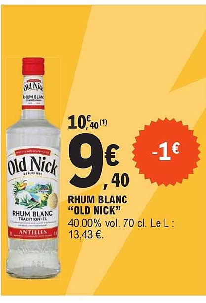 Rhum Blanc "old Nick"