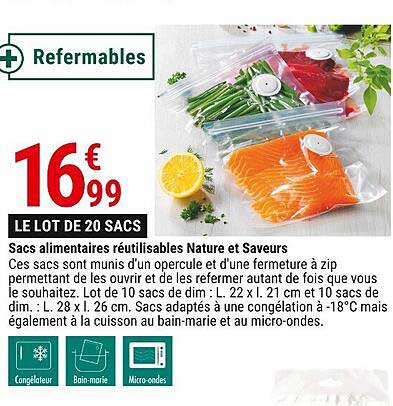sacs alimentaires réutilisables nature et saveurs