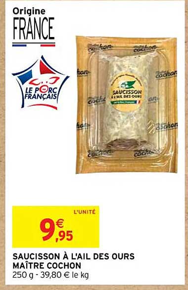 saucisson à l'ail des ours maître cochon