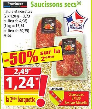 saucissons secs provinces