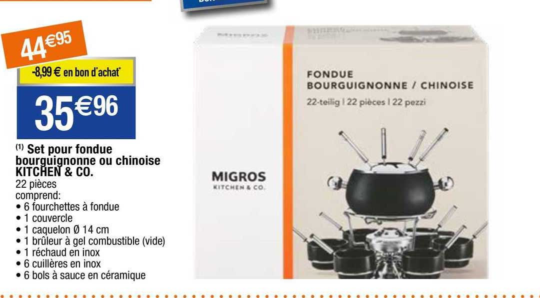 set pour fondue bourguignonne ou chinoise kitchen & co
