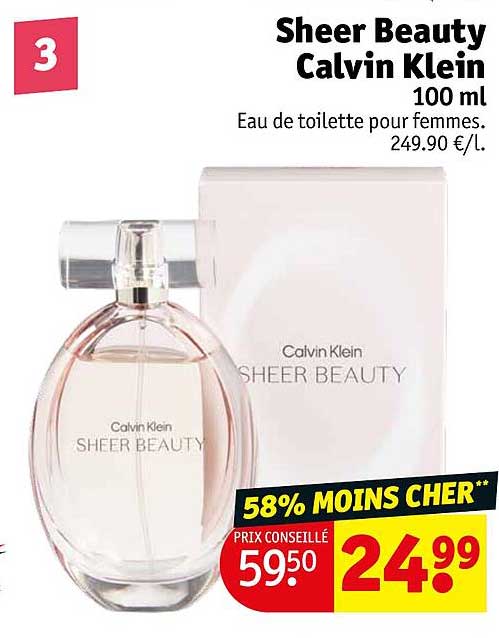 eau de toilette pour femmes sheer beauty calvin klein 100 ml