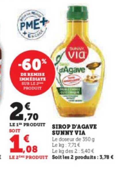 sirop d'agave sunny via