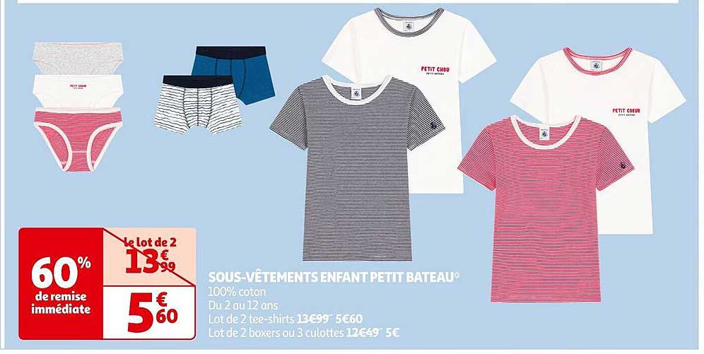 sous-vêtement enfant petit bateau