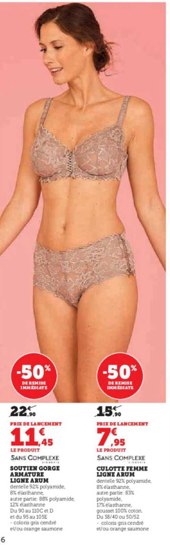 soutien gorge armature ligne arum, culotte femme ligne arum