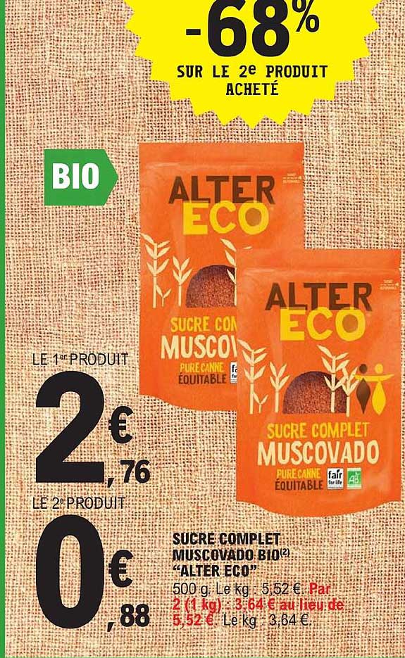 sucre complet muscovado bio "alter éco"
