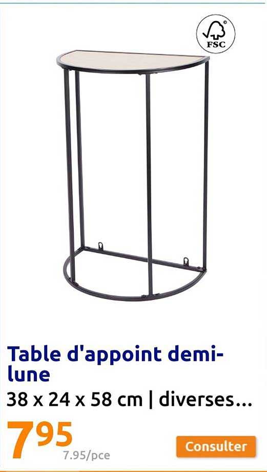 table d'appoint demi-lune