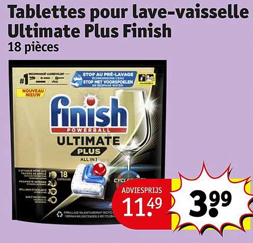 tablettes pour lave-vaisselle ultimate plus finish