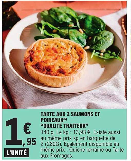 Tarte Aux 2 Saumons Et Poireaux "qualité Traiteur"