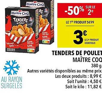 tenders de poulet maître coq