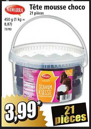 Tête Mousse Choco 21 Pièces Nawarra
