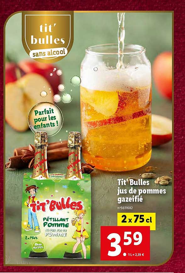 tit' bulles jus de pommes gazéifié