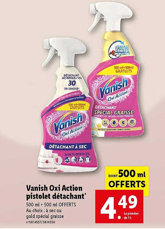 vanish oxi action pistolet détachant