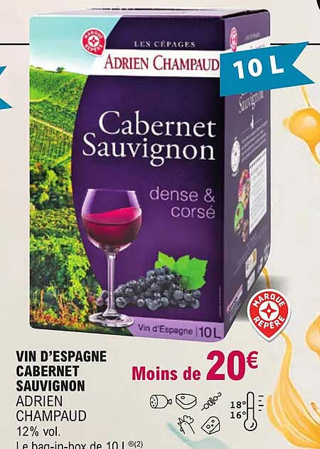 vin d'espagne cabernet sauvignon adrien champaud 12% vol.