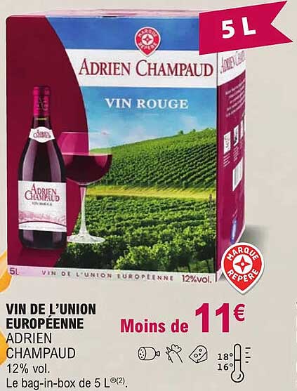 vin de l'union européenne adrien champaud 12% vol.