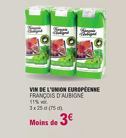 vin de l'union européenne françois d'aubigné 11% vol.