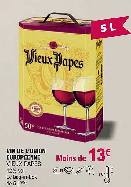 vin de l'union européenne vieux papes 12% vol.