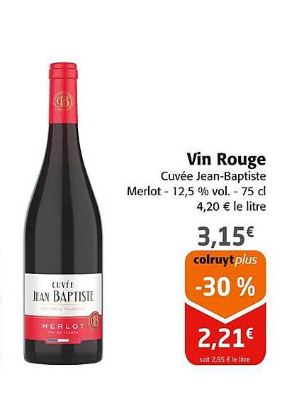 vin rouge cuvée jean-baptiste merlot