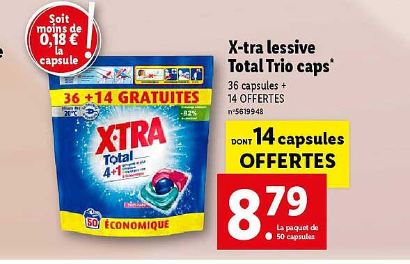 X-tra Lessive Total Trio Caps