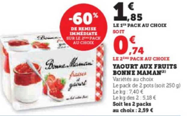 yaourt aux fruits bonne maman