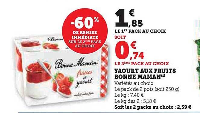 yaourt aux fruits bonne maman