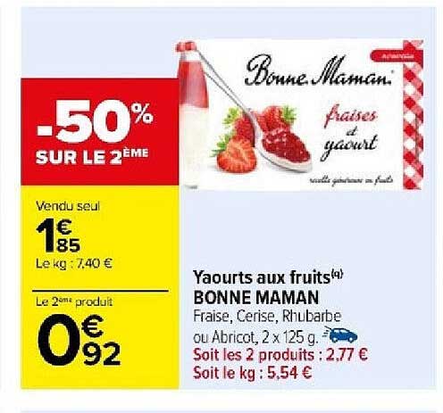 yaourts aux fruits bonne maman
