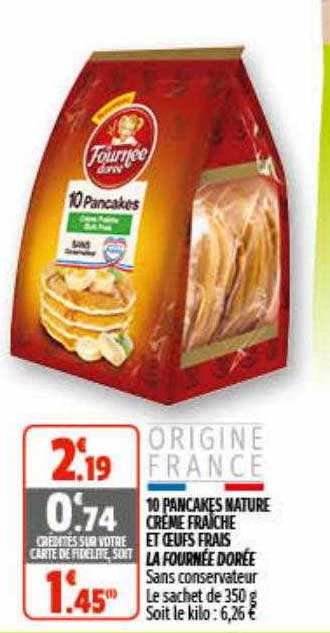 10 Pancakes Nature Crème Fraîche Et œufs Frais La Fournée Dorée