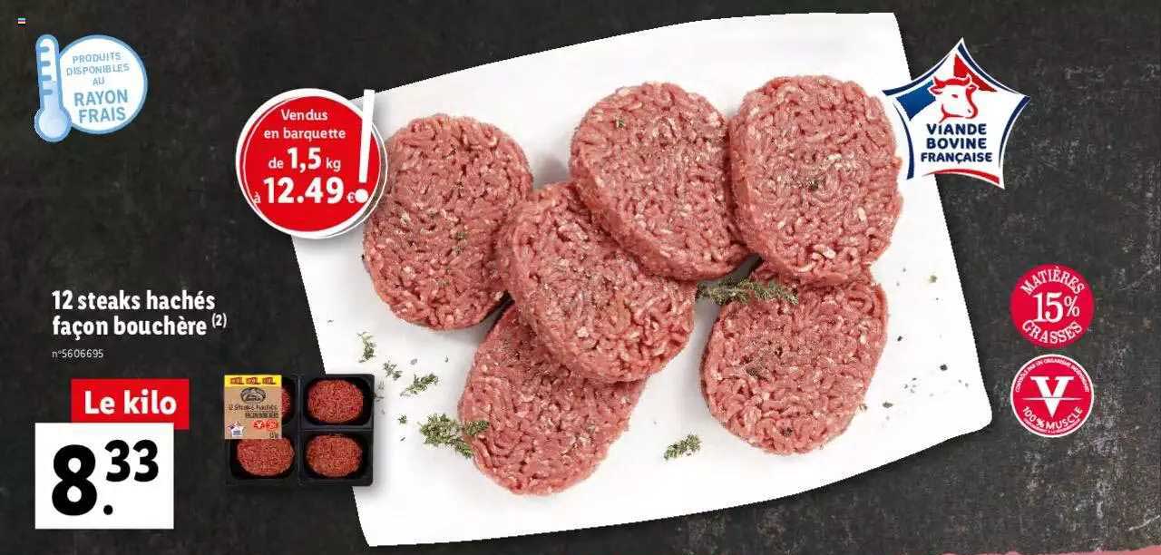 12 steaks hachés façon bouchère
