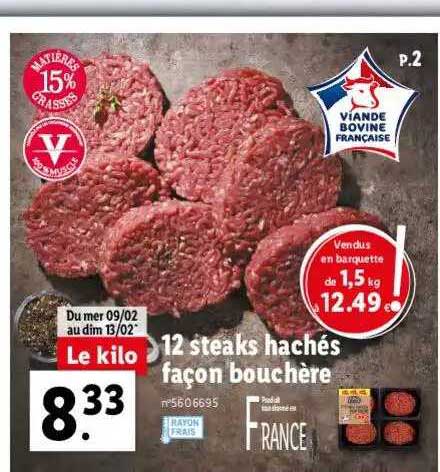 12 steaks hachés façon bouchère