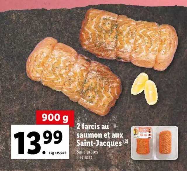 2 farcis au saumon et aux saint-jacques