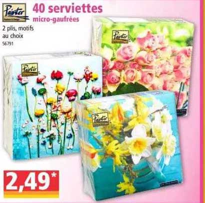 40 serviettes micro-gaufrées