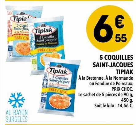 5 coquilles saint-jacques tipiak