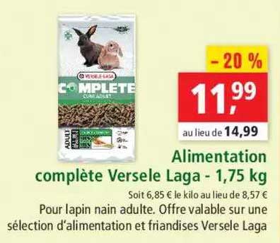 alimentation complète versele laga