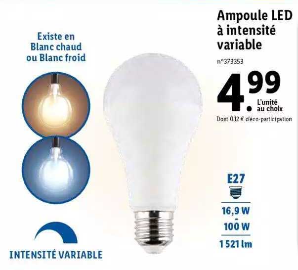 ampoule led à intensité variable