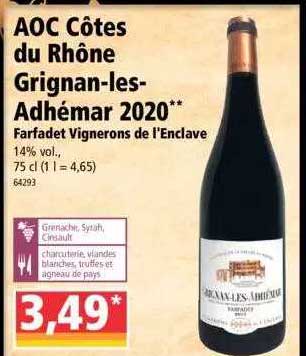 aoc côtes du rhône grignan-les-adhémar 2020