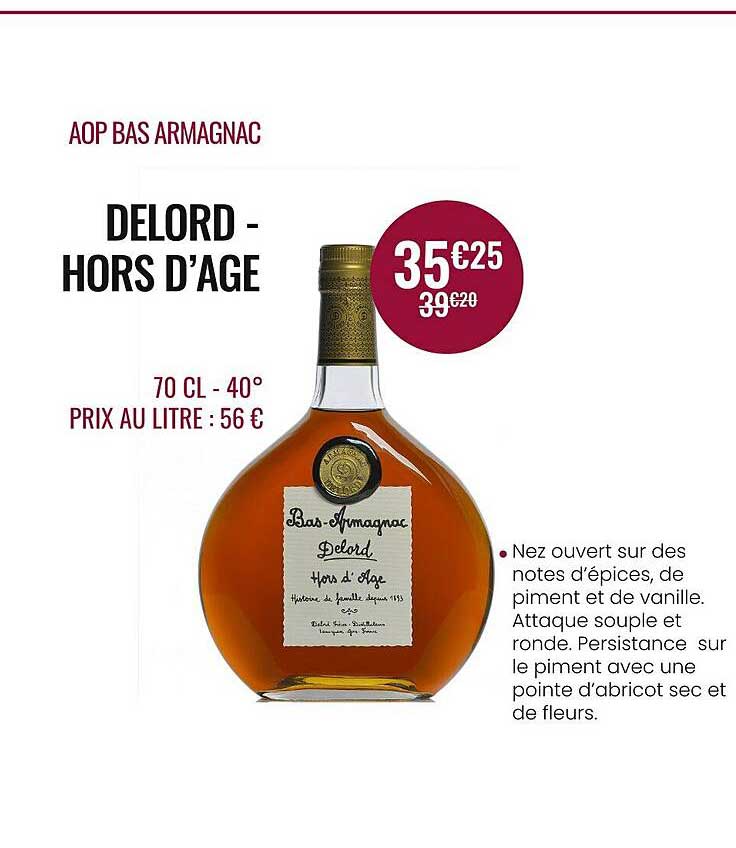 aop bas armagnac delord - hors d'age