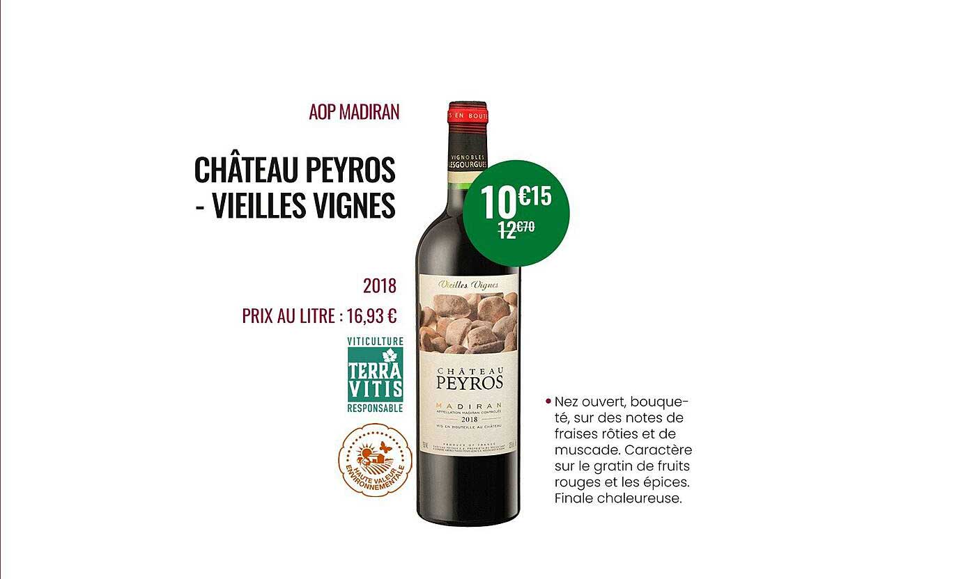aop madiran château peyros - vieilles vignes