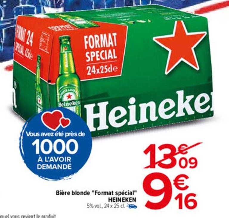 bière blonde "format spécial" heineken