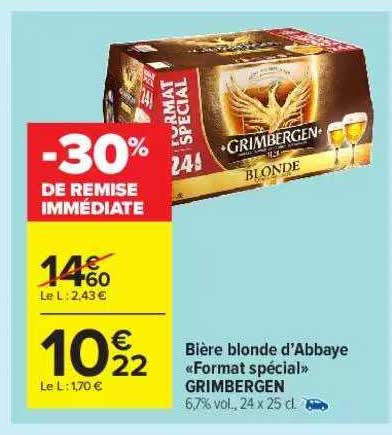 bière blonde d'abbaye "format spécial" grimbergen