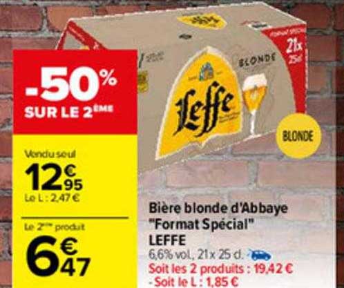 bière blonde d'abbaye "format spécial" leffe