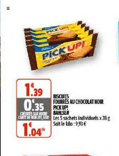 biscuits fourrés au chocolat noir pick up! bahlsen