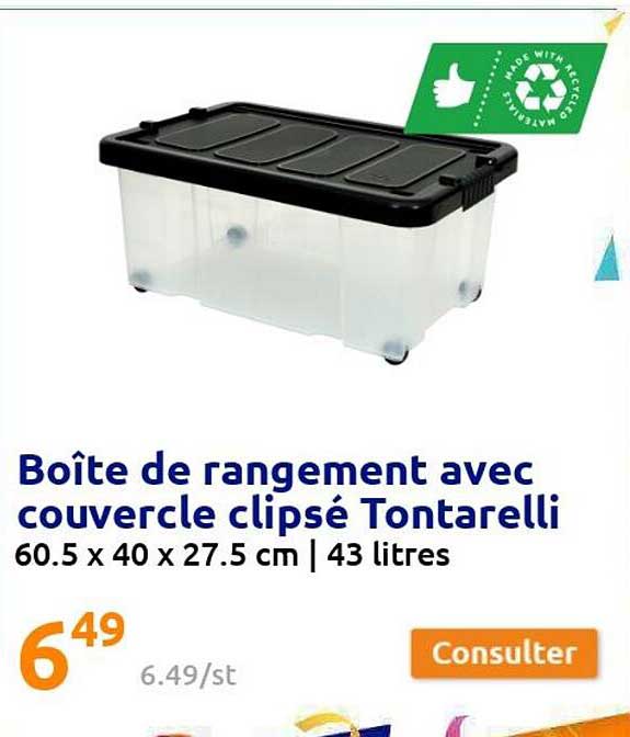 boîte de rangement avec couvercle clipsé tontarelli