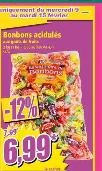 bonbons acidulés aux goûts de fruits